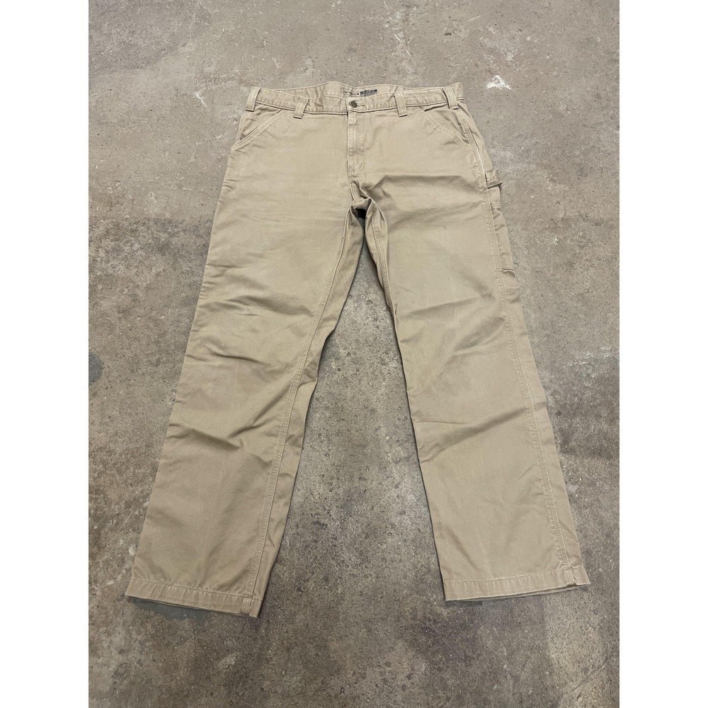 Carhartt‎ Pants Mens 38x32 Beige Relaxed Fit Canvas Carpenter Work B324 DKH